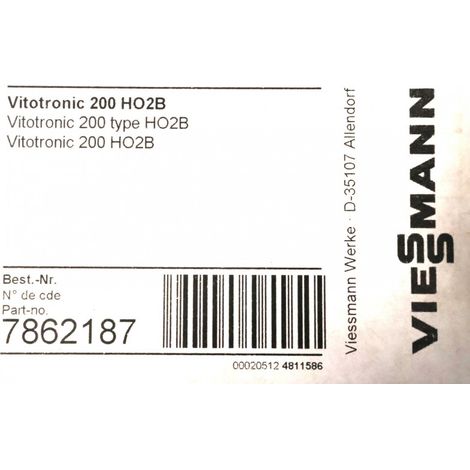 Module de commande pour chaudière Viessmann Vitotronic 200 type HO2B – Écran tactile – Régulation météo-compensée – Gestion chauffage et eau chaude