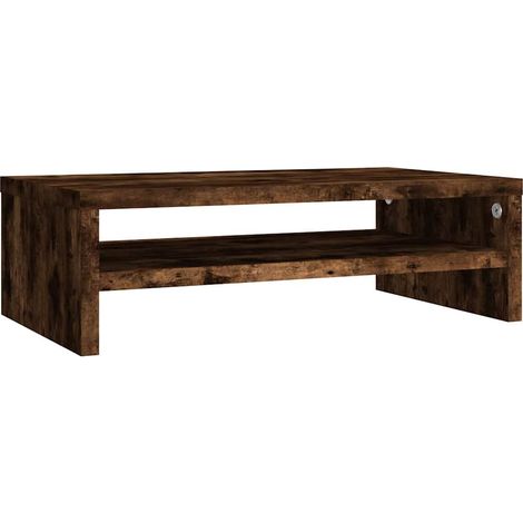 vidaXL Supporto per Monitor Rovere Fumo 42x24x13 cm Legno Multistrato