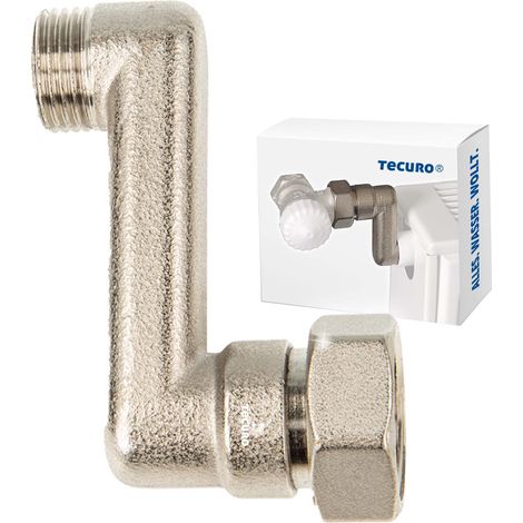 tecuro Heizkörper S-Anschluss - 60 mm Höhenausgleich 1/2 AG x 3/4 Üwm, Messing vernickelt (1/5)