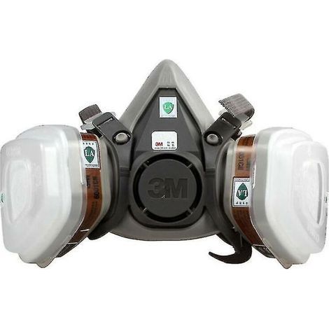 Respirateur réutilisable demi-masque 3M 6200 – Protection contre gaz et poussières – Serre-tête réglables – Compatible cartouches 3M