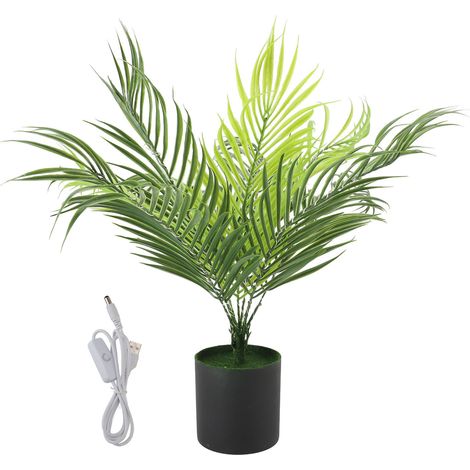 Plant Night Light USB Powered Realistic Green Bonsai Night Lamp for Indoor Office Home (1/5)