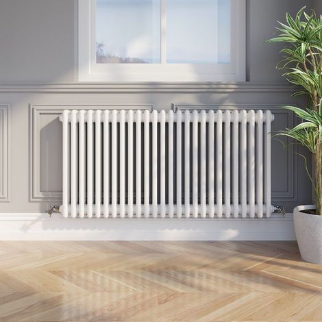 600 x 1190mm Triple Bar Horizontal Traditional Colosseum White Column Radiator (1/5)
