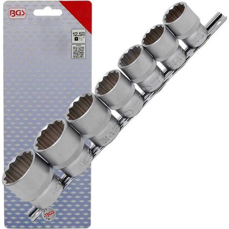 Jeu de Douilles 1/2 7 pcs 20-32 mm - Acier, Douze Pans - Polyvalence et Précision, Pro - D-Work (1/4)