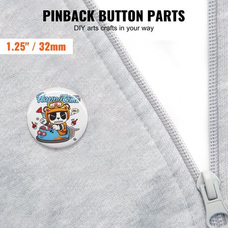 Badge Personnalisé 32 mm 500 Kits de Consommables Badges à Épingles Fournitures pour la Fabrication de Badge Rond avec Couvercle Fo… (1/5)
