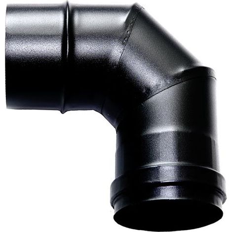 MBM – Raccord fumisterie courbe 90° DN 80 – Acier au carbone émaillé – Résistance à 600°C – Joint silicone inclus – Conforme UNI EN 1856-2