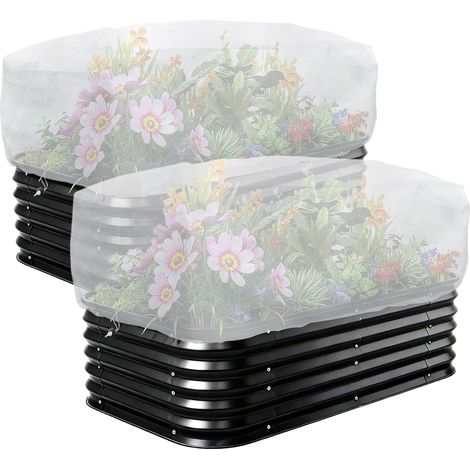 Set of 2 Square Vegetable Garden Protection Netting 130 x 80 x 50 cm, Insect and Bird Repellent, Fine Mesh 0.8 mm, Suitable for Raised Beds and Outdoor Balcony Boxes (1/5)