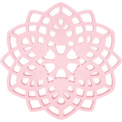 Dessous De Plat en Silicone,Tapis De Dessous De Plat,Tapis De Table en Silicone,Tapis Résistants à la Chaleur,Tapis De Table Rose Coussin D'isolation Thermique Creux Tasse Bol Porte Pot Set (1/5)