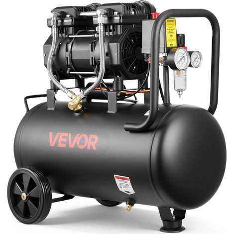 VEVOR 1,5 KW Druckluftkompressor, Ölfreier Kompressor mit 30 L Lufttank, Flüsterkompressor mit 126 L/min bei 6,2 bar & Max. 8 bar, Tragbarer Luftkompressor mit Rädern & Griff für Werkstatt Heimwerker (1/5)
