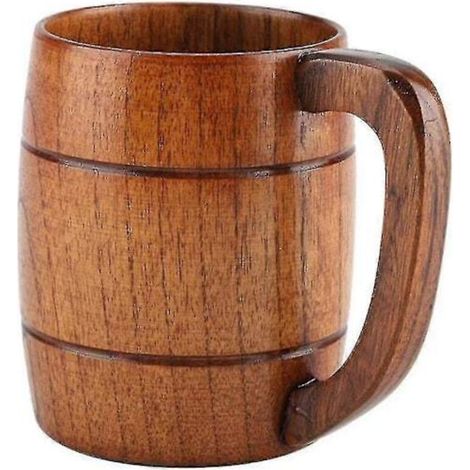 Handgefertigte Holztasse für Bier aus massivem Eichenholz – robust, langlebig und umweltfreundlich, ideal für Liebhaber handwerklich gebrauter Getränke