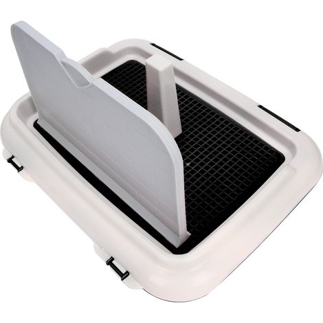 Toilettes d'intérieur pour chien, toilettes pour chiot, barrière anti-fugue pour chat, bac à litière pour chien à miction programmée, noir (1/5)