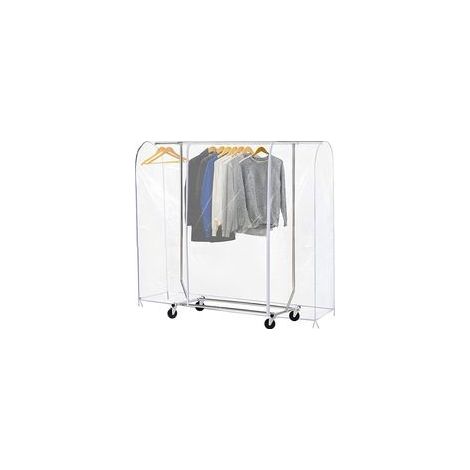 BIG Grande Housse de Protection pour Portant à Vêtements, 152x180x50 cm, Plastique Waterproof Transparent, Ouverture et Fermeture Faciles, Portant Non Inclus (1/5)