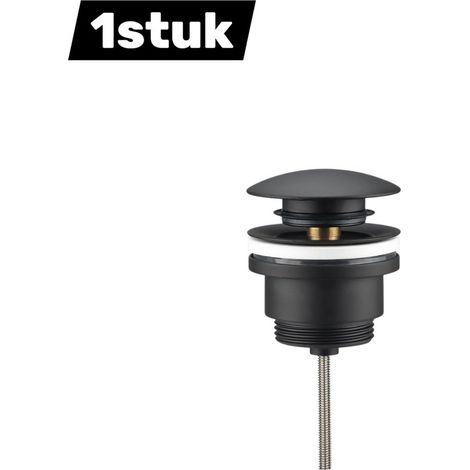 1 pieza, Tapón de fregadero, Tapón de lavabo, Válvula de desagüe, Válvula de desagüe emergente, Para grifos de lavabo de baño, Negro (1/5)