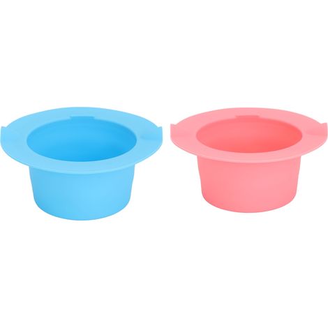 Pot de rechange de 400 ml pour chauffe-cire, bol en silicone antiadhésif pour faire fondre la cire du visage et du nez, rose et bleu. (1/5)