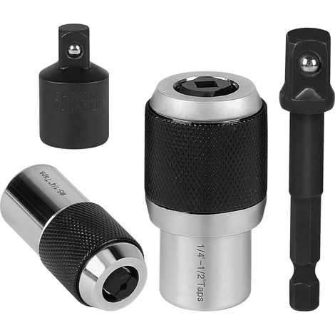 JSSEVN - 2-Piece Adjustable Tap Wrench Adapter 3/8" with 2 Fittings, Adjustable Tap Puller M3-12, Adjustable Sockets for Tapping (1/5)