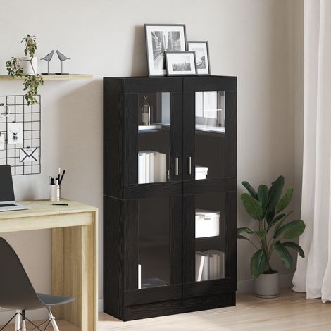 Bücherregal Schwarz Eichen-Optik 82,5 x 30,5 x 150 cm
