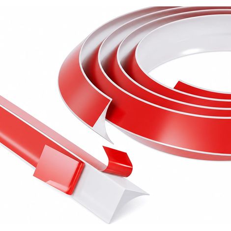 6 Metres Self-Adhesive Ceiling Moulding, Soft Self-Adhesive Baseboard in Thermoplastic Polyurethane (TPE) for Floors, Wall Edges, Shower, Walls, Kitchen, Skirting Board (White) (1/5)
