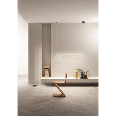 SOSPENSIONE GENIUS ORIZZONTALE  NERO LED 3000K 1030LM 20W DIMMERABILE L.120CM
