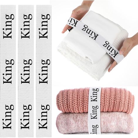 Bande Organisatrice Pour Draps - Élastique Réglable 65 x 4 cm - Étiquette Taille Intégrée - Pour Armoire À Linen - Lot De 4 (1/5)