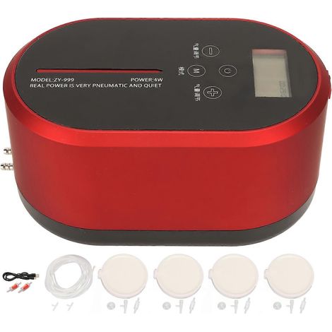 Tragbare, batteriebetriebene Sauerstoffpumpe mit 10 einstellbaren Stufen für Aquarien, Fische, Angelteiche und Meeresfrüchte (1/5)