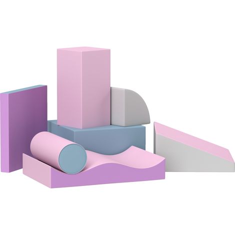 Blocs construction mousse imitation cuir multicolores créativité enfants 1-3 ans 40x40x20 cm