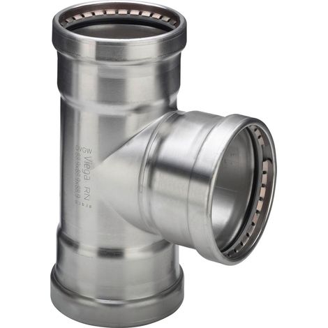 Viega Sanpress Inox LF Sanpress Inox XL LF-T-Stück, d1 88,9, d2 88,9, d3 88,9 acciaio inossidabile Modello 2318XLLF, 665357