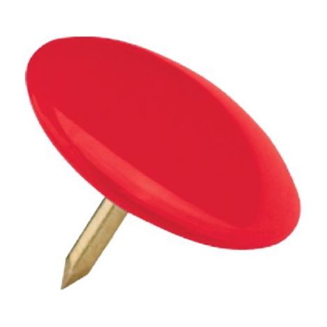 PUNTINA DISEGNO - OTTONATA TESTA PLASTICA ROSSO CF=PZ 70- 15 confezioni