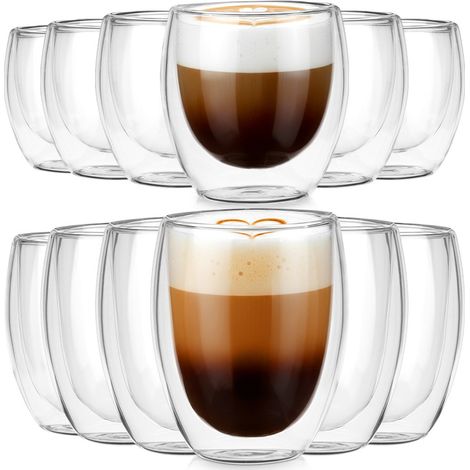 Doppelwandige Thermogläser für Kaffee und Tee 250 / 370 ml 12 Stück. (1/5)