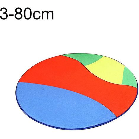 Tapis de sol rond à motif football/basketball, tapis de chaise d'ordinateur, moquette, décoration intérieure - 80 cm - 3 (1/4)