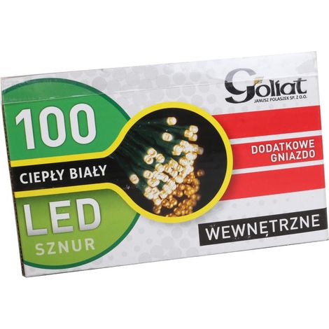 Luci per albero di Natale, 100 LED, luce bianca calda, 5 m, con portalampada aggiuntivo, per uso interno, IP20