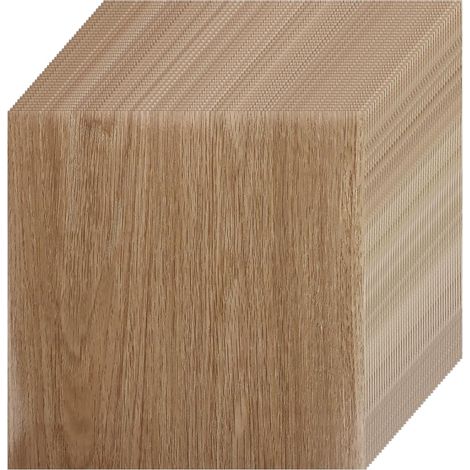 Lot de 40 revêtements de sol en PVC auto-adhésifs - 30 x 30 cm - En vinyle - Imperméable - Antidérapant - Autocollant - Pour cuisine, salon, salle de bain (grain de bois clair) (1/5)