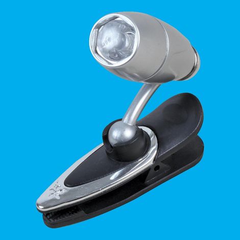 Silberner, schwenkbarer LED-Taschenscheinwerfer mit Clip, 3 lm, verstellbar, tragbare Lampe