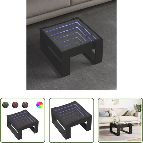 LED Beleuchtung - Couchtisch mit Infinity-LED Schwarz 50x53x30 cm (1/5)