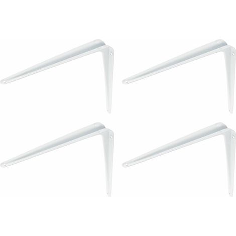 4x équerre console rigide 115x90mm capacité de charge 15kg/équerre universel acier blanc meuble étagère armoire (1/2)