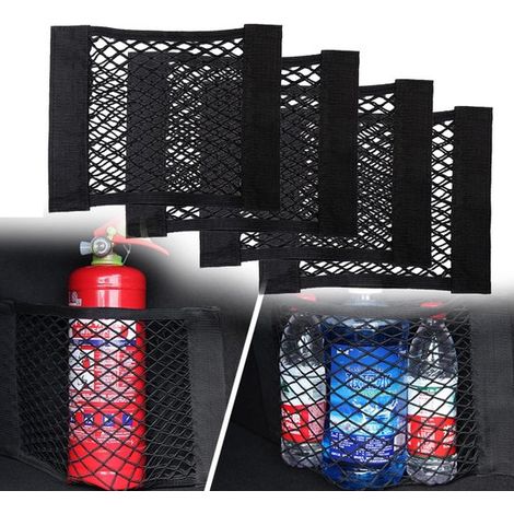 Red de almacenamiento para coche，4 piezas Red universal para maletero Red protectora，30 x 25 cm，4 piezas，Red (1/5)