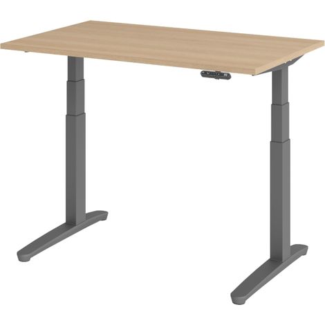 bümö Schreibtisch elektrisch XBHM Rechteck: 120 x 80 cm  Eiche