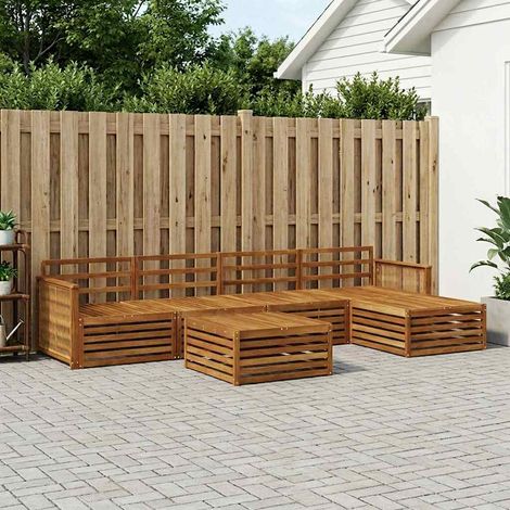 vidaXL Outdoor-Sofagarnitur 6 pcs Natur Massivholz Akazie (1/5)