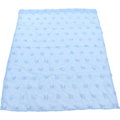 Rideau transparent, 1 x 1,3 m, polyester, séparateur de pièce avec décoration 3D pour balcon ou chambre, bleu (1/5)