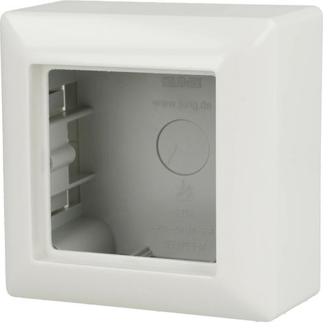 Jung Calotta per montaggio in superficie 1 posto, AS 500 Aufputz, duroplastico, bianco, montaggio verticale e orizzontale AS 581 A W