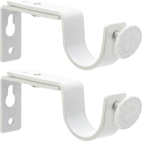 Supporti per aste per tende robusti e regolabili, adatti per aste per tende con un diametro massimo di 1 pollice, supporti per aste per tende da parete (confezione da 2). (1/4)