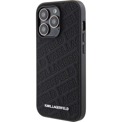 Karl Lagerfeld KLHCP15LPQKPMK iPhone 15 Pro 6.1 negro/negro carcasa rígida con patrón acolchado K (1/5)