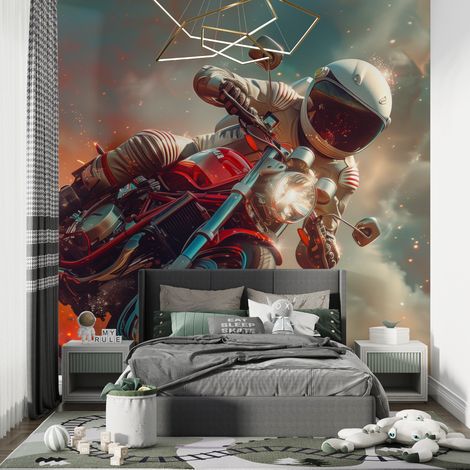 Papier peint garcon astronaute moto - 150 x 250 cm (1/2)