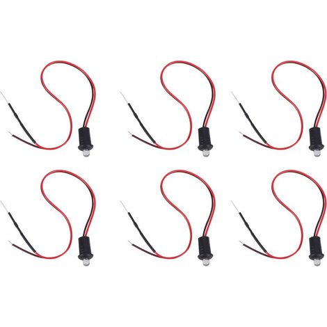 6 luci LED lampeggianti finte da 12V per auto, da montare sul cruscotto (rosse) (1/2)