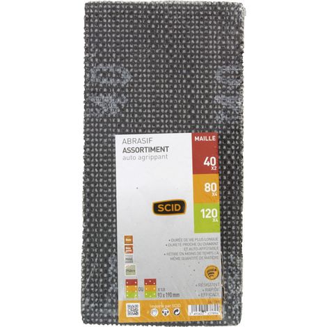 Selbstklebende Schleifpapierrolle 93 x 190 mm 40 x 2 / 80 x 4 / 120 x 4 10