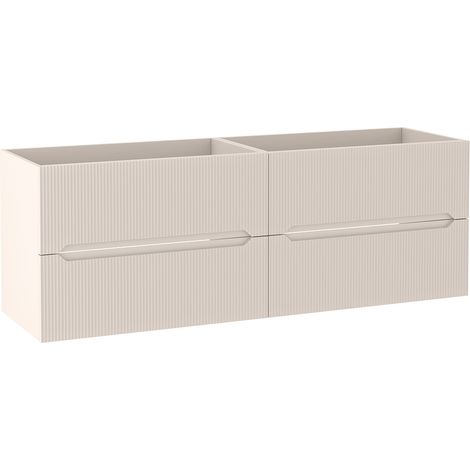 Meuble sous vasque suspendu L.160 cm cachemire mat façade rainurée NOVO Furnidea (1/5)