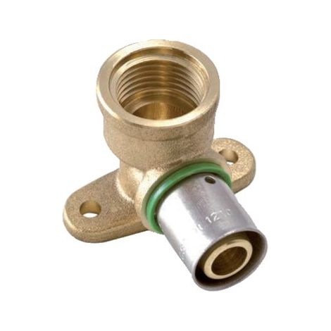 Raccord à sertir pour PER coude applique à visser F 12 15x21 (1/2)