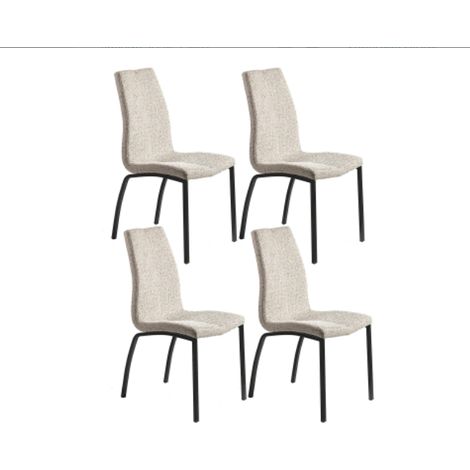 Pack de 4 sillas modelo TANIA acabado tela beige claro, 43 x 58 x 94cm (largo x ancho x alto) (1/4)
