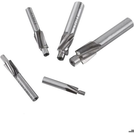 5pcs Fraise en Bout Fraise, Fraise Fente forets Fraises rotatives CNC Set Outil M3-M8 4 Flûtes HSS-AL pour cuivre, (1/4)