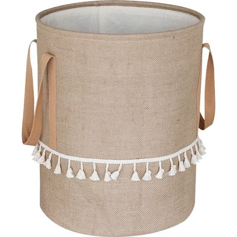 Panier à linge pliable avec poignées, rangement pour jouets - Marron (1/5)