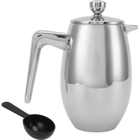 Presse française 304 acier inoxydable double couche bec en U théière manuelle 350ml pour maison