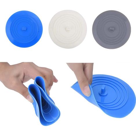 Set mit 3 Badewannenstöpseln, 15 cm Silikon-Badewannenstöpsel - LP